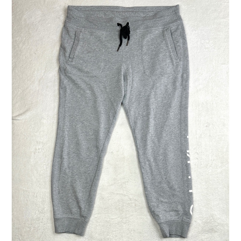 Calvin Klein Performance Mens Heather Gray Logo Jogger Sweatpants Drawstring 536